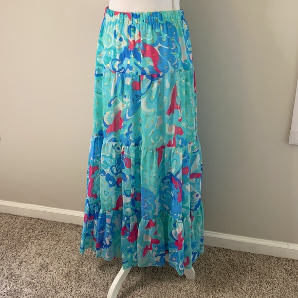 Peter Nygard • 80s Style Tiered Mermaid Maxi Skirt - Picture 8 of 14